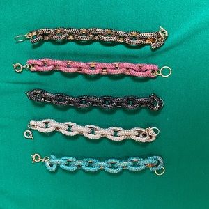 Crystal pave chain link bracelet